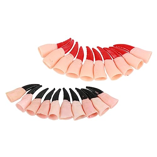 VANZACK 20Stücke Wiederverwendbare Hexenfinger Rote Und Schwarze Halloween Finger Requisiten Für Party Dekoration Halloween Zubehör Für Zaubertricks von VANZACK