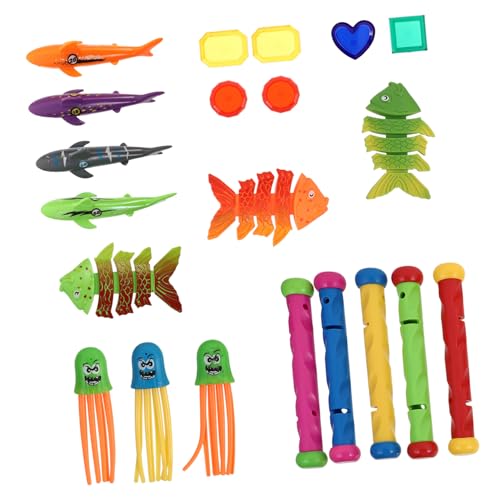 VANZACK 21 Stück Teiliges Tauchspielzeug Bunte Unterwasser spielsteine und Figuren Leichtes Schwimmspielzeug für Pool zum Tauchen Lernen und Sommerspaß für Mädchen und Jungen VANZACK 21 Stück Teiliges Tauchspielzeug Bunte Unterwasser spielsteine und Figuren Leichtes Schwimmspielzeug für Pool zum Tauchen Lernen und Sommerspaß für Mädchen und Jungen von VANZACK