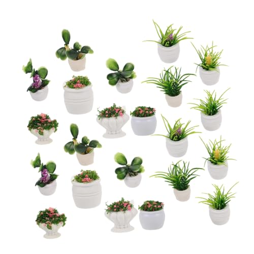 VANZACK 22 Stück Teiliges Miniatur-Pflanzen- Realistische Mikro-Bonsai und Puppenhaus-Dekoration Langlebige Künstliche Mini-Blumen für DIY-mikrolandschaften und Kleine Wohnraumgestaltung von VANZACK