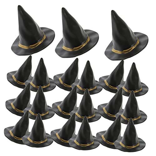 VANZACK 24 Stück Miniature Witch Hats für Puppenhaus Halloween Deko Kleine Hüte für Kuchen und Festlichkeiten für Kreative Projekte und von VANZACK