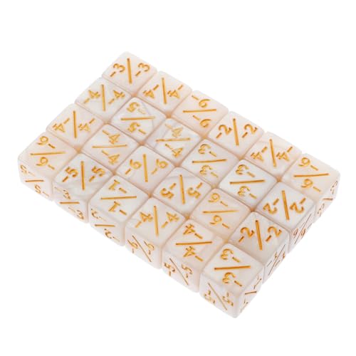 VANZACK 24 Stück Teiliges Acryl Würfelzähler mit Plus und Minuszeichen Langlebige Karten und Brettspiel Zubehör für und Kartenspiele Weiß Perlglänzend von VANZACK