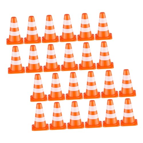 VANZACK 24 Stück Teiliges Mini Orange mit Realistischen Verkehrszeichen und Straßenbarrieren Pädagogisches für Fördert Verkehrserziehung und Räumliches Verständnis für Familie und von VANZACK