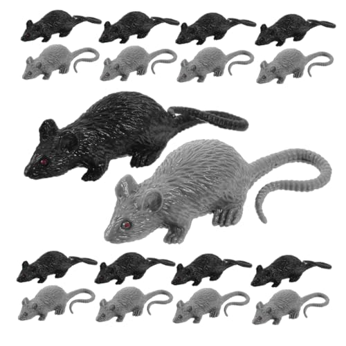 VANZACK 24 Stück Teiliges Realistisches Ratten Streichspielzeug Langlebige Mäuse Tragbare Halloween Deko in Schwarz für Partyspaß und Scherzartikel von VANZACK