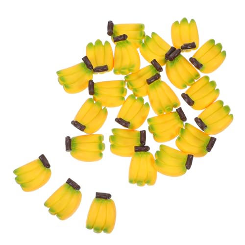 VANZACK 24 Stück simulierte Banane kleines Bananenmodell Miniatur-Zubehör Mini-Fake-Obst puppenhaus küche Puppenhaus-Essen- -Dekorationen simuliertes Obst Harz Gelb von VANZACK