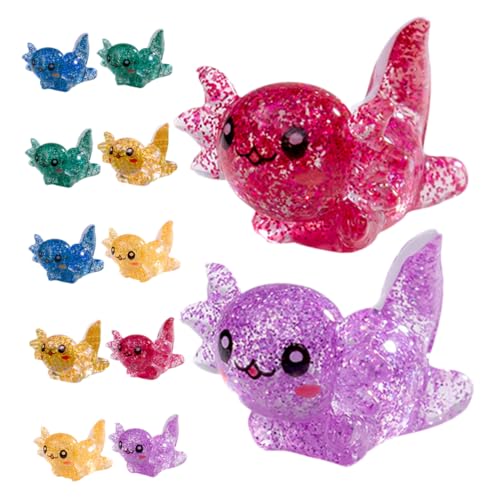 VANZACK 24Stücke Axolotl Figuren Set Aus Harz Für DIY Garten Dekoration Süße Axolotl Charms Für Terrarium Und Puppenhaus Ornamente Kleine Tierfiguren von VANZACK
