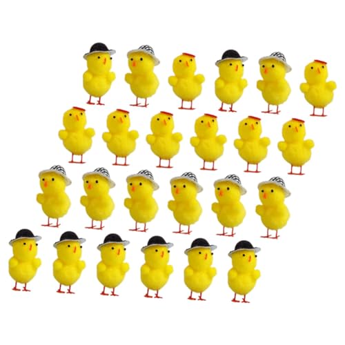 VANZACK 24Stücke Plüsch Küken Dekoration Niedliche Ostern Hühnerfiguren Für Kindergeburtstagsfeiern Und Osterfeiern Fuzzy Chicks Hühnerspielzeug von VANZACK