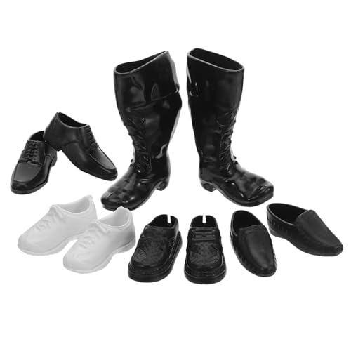 VANZACK 25 Paare Puppenverkleidungsschuhe Männer Puppenschuhe Puppenhaus Miniaturzubehör Mini-schuhverzierungen Herren Miniaturschuhe Simulierte Minischuhe Miniatur-Schuhe Plastik Schwarz von VANZACK
