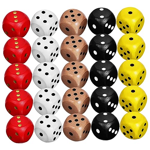 VANZACK 25 Stück Teiliges Bunte Holz Würfel Sechseitig Leicht und Tragbar Vielseitig für Brettspiele Party Klassenzimmer Familie und Rollenspielspaß VANZACK 25 Stück Teiliges Bunte Holz Würfel Sechseitig Leicht und Tragbar Vielseitig für Brettspiele Party Klassenzimmer Familie und Rollenspielspaß von VANZACK