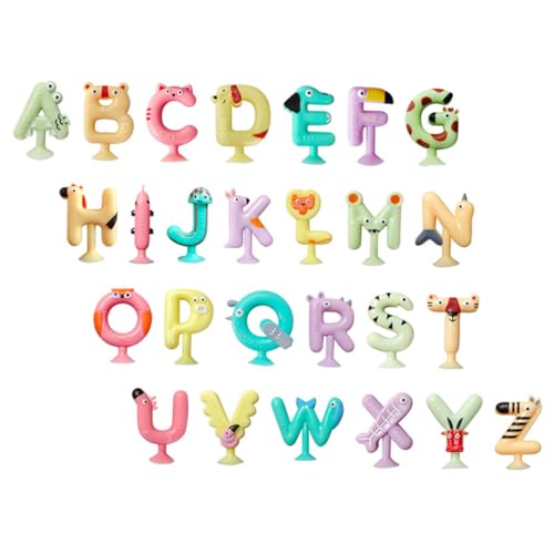 VANZACK 26Stücke Teiliges Alphabet Saugspielzeug für Pädagogisches Badespielzeug Rechtschreibung und Kreativität für Jungen Leicht zu Reinigenden von VANZACK