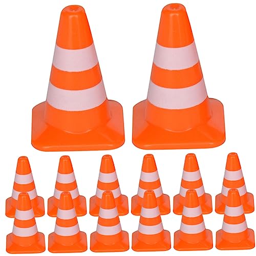 VANZACK 28 Stück Teiliges Miniatur Verkehrshütchen Leichte und Robuste Road Cones für Pädagogisches Sandtisch und Landschaftsmodell Sicher und Einfach zu Handhaben von VANZACK