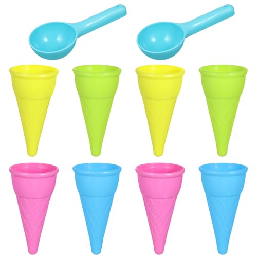 VANZACK 2Er-Set Eistüten-Portionierer: 8 Eistüten Und 2 Kugeln Strandspielzeug Für Kinder Zur Der Vorstellungskraft Und Der Praktischen Fähigkeiten von VANZACK