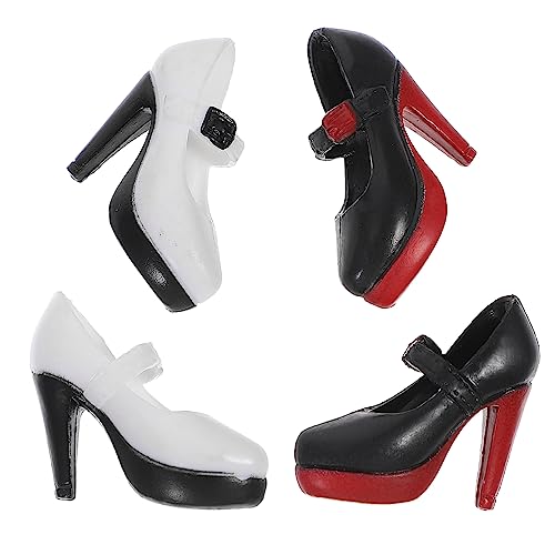 VANZACK 2Paare High Heels Für Puppen Rote Und Schwarze Puppenschuhe Verkleidungszubehör Für Große Puppen Perfektes Für Kreative von VANZACK