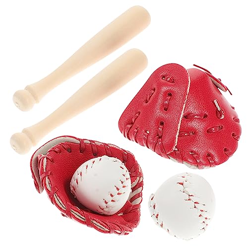 VANZACK 2Sätze Baseball Set Teiliges Sportminiaturen Set Mit Handschuh Und Ball Für Puppenhaus Dekorationen Kreative Spielideen Und Baseball Enthusiasten von VANZACK