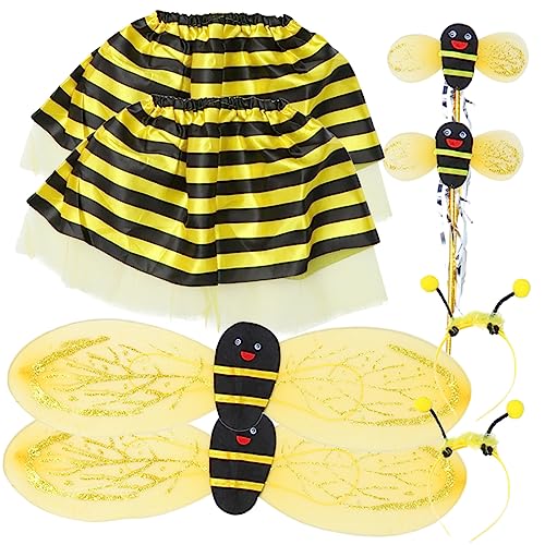 VANZACK 2Sätze Bienenkostümset Für Teiliges Cosplay Mit Bienenflügeln Haarreif Und Tüllrock Für Themenpartys Fasching Und Halloween Kreative Kostüm Requisite Für Jungen von VANZACK