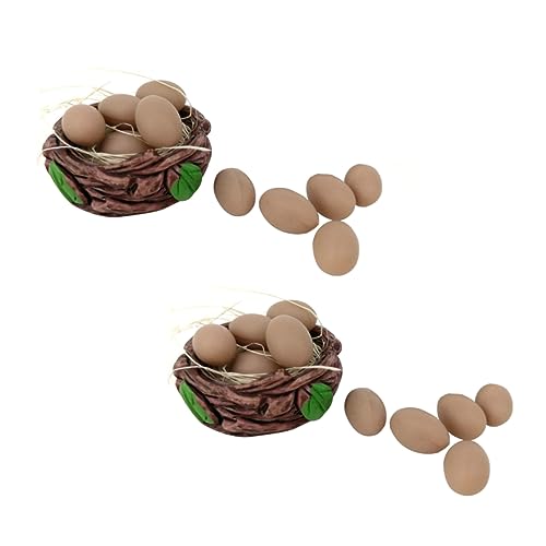 VANZACK 2Sätze Eiernest Set DIY Zubehör Für Möbel Modell Und Kleines Hausmodell Mit Detailgetreuen Eiern Für Kreative Spielideen von VANZACK