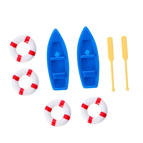 VANZACK 2Sätze Stranddekoration für DIY Mikrolandschaft mit Boot und Muschel Hochwertige Deko für Garten Pott und Zuhause Sommerliche Miniaturspielzeuge von VANZACK