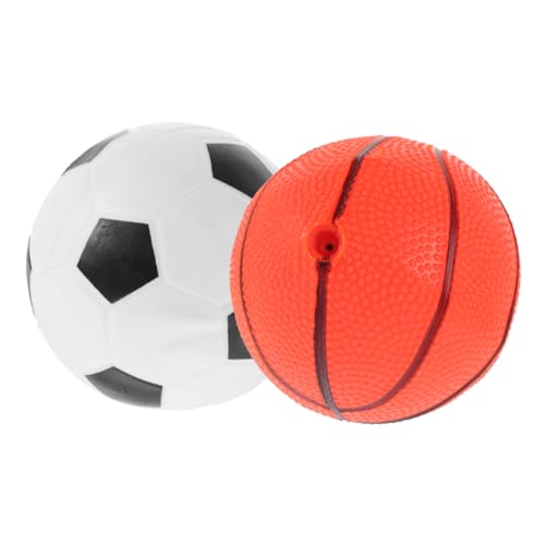 VANZACK 2Stücke Aufblasbare Spielplatzbälle Elastizitäts Sprungkugel Fußball Und Basketball Für Drinnen Und Draußen Für Spiele von VANZACK