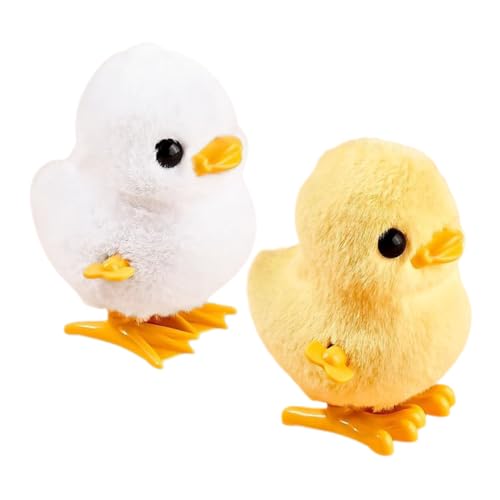 VANZACK 2Stücke Aufziehspielzeug Tierisch Lustiges Plüschente Und Plüschhuhn Für Bewegliches Laufspielzeug Für Kleinkinder Und Junge Mädchen von VANZACK