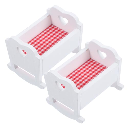 VANZACK 2Stücke Babybett Puppenhaus Zubehör Süßes Design Für Kreatives Für Mini Hausversorgung Und Puppenmöbel Perfektes von VANZACK