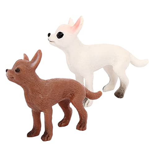 VANZACK 2Stücke Chihuahua Figuren Realistische Hundeskulpturen Aus Hochwertigem Material Für Deko Und Lernspielzeug Lebensechte Details Für Sammler von VANZACK