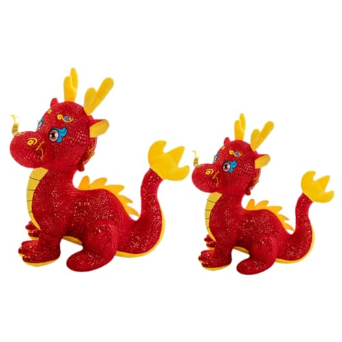 VANZACK 2Stücke Drachen Gefüllte Drachenpuppen Chinesisches Neujahr Maskottchen Und Weiche Stofftiere Für Dekoration von VANZACK