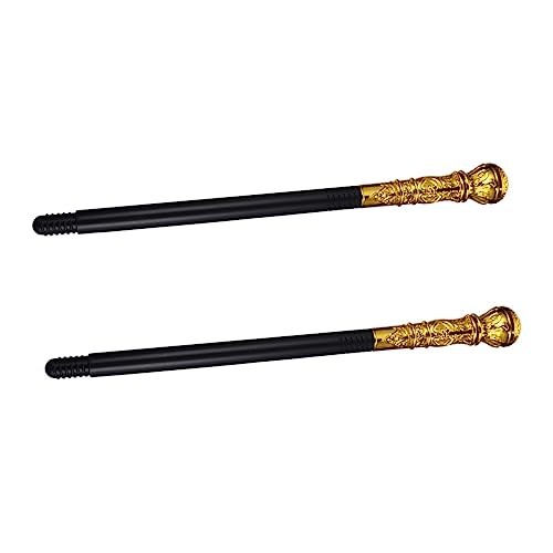 VANZACK 2Stücke Elegantes Kostümzubehör Pharaoh Zauberstab Mit Rundem Goldfarbener Walking Cane Für Halloween Kostümpartys Für Erwachsene von VANZACK