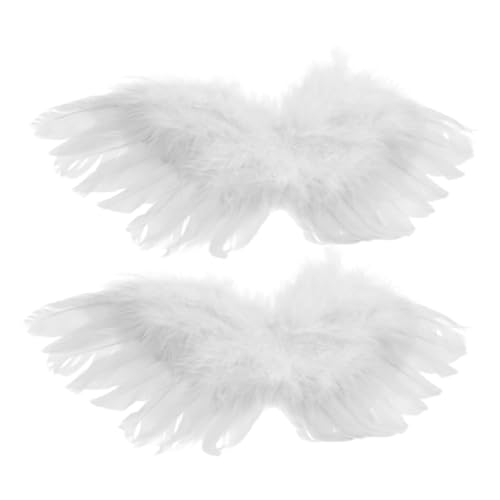 VANZACK 2Stücke Engel Flügel Aus Feder Für Puppen DIY Bastelbedarf Kleine Engelsflügel Dekoration Wing Modelle Für Kreative Projekte Und Heimdekoration von VANZACK