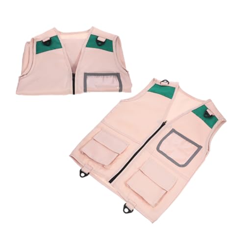 VANZACK 2Stücke Explorer Weste Cosplay Kostüm für Outdoor Vielseitige Kinderbekleidung mit Taschen für Sommeraktivitäten für Partys und Bühnenauftritte von VANZACK