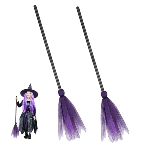 VANZACK 2Stücke Halloween Hexenbesen Kostüm Requisiten Für Dekorative Hexenbesen Für Cosplay Maskerade Und Halloween Partys Kostümdeko Für Grusel Events von VANZACK