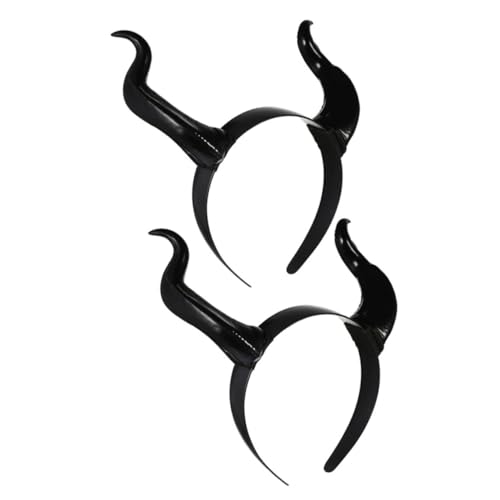VANZACK 2Stücke Halloween Ochsenhorn Haarband Teufelshaarreifen Kopfschmuck Für Karneval Und Halloween Cosplay Stirnbänder Mit Abnehmbaren Hörnern Halloween Requisite von VANZACK