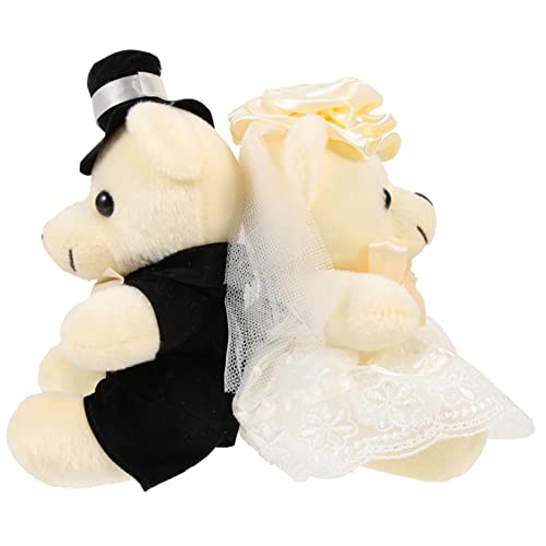 VANZACK 2Stücke Hochzeitsbären Deko Niedliche Plüschbären Figuren Für Hochzeitsfeiern Brautpaar Deko Geschenkidee Zur Hochzeit von VANZACK
