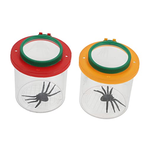 VANZACK 2Stücke Insektenbeobachtungsbox mit Facher und Facher Vergrößerung Transparentes Design für Insekten für Unterricht im Freien von VANZACK