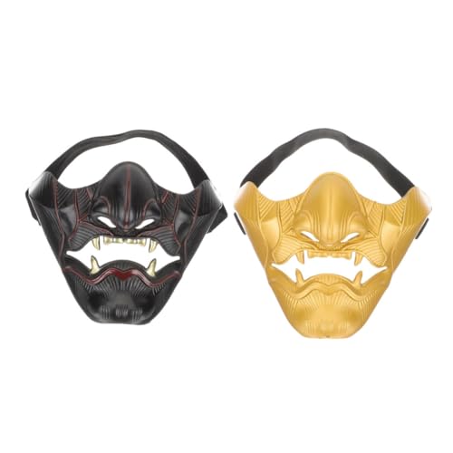VANZACK 2Stücke Japanische Dämonenmaske Schreckliche Halloween Cosplay Maske Strapazierfähigem für Kostümpartys Maskenbälle Zubehör von VANZACK