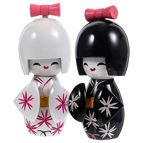 VANZACK 2Stücke Japanische Kimonopuppen Traditionelle Kimono Figuren Für Tischdekoration Asiatische Holzornamente Und Japanische Puppenstatue Für Sammler VANZACK 2Stücke Japanische Kimonopuppen Traditionelle Kimono Figuren Für Tischdekoration Asiatische Holzornamente Und Japanische Puppenstatue Für Sammler von VANZACK