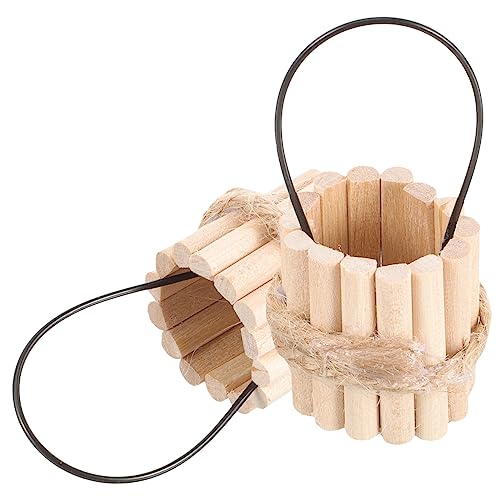 VANZACK 2Stücke Mini Holz Eimer Wasserbehälter Für Puppenhaus Dekoration Und Fotorequisiten Im Mikrolandschaftsstil Modelle Und Kreative Szenen von VANZACK