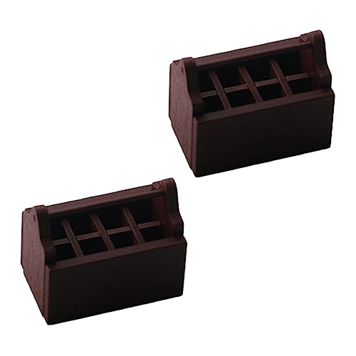VANZACK 2Stücke Mini Holz Toolbox Modelle Dekorative Werkzeugkästen Für Puppenhaus Und Deko Für Puppenstuben Und DIY Projekte Mini House Toolbox von VANZACK