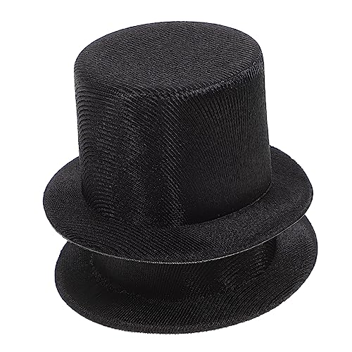 VANZACK 2Stücke Mini Hüte Für Schneemann Dekoration Schwarze Bastelhüte Für Puppen Und DIY Projekte Kleine Hüte Für Weihnachten Und Kreative Handwerksarbeiten von VANZACK