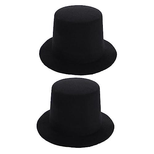 VANZACK 2Stücke Mini Hut Für Puppen DIY Kostüm Accessoires Schwarzer Formeller Hut Für Puppen Für Puppenkleidung Und Kreative Bastelprojekte von VANZACK