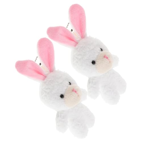VANZACK 2Stücke Mini Plüsch Hasen Figuren Realistische Weiche Kuscheltiere Für Puppenhaus Niedliche Deko Für Rollenspiele Weiße Plüsch Kaninchen Figuren von VANZACK