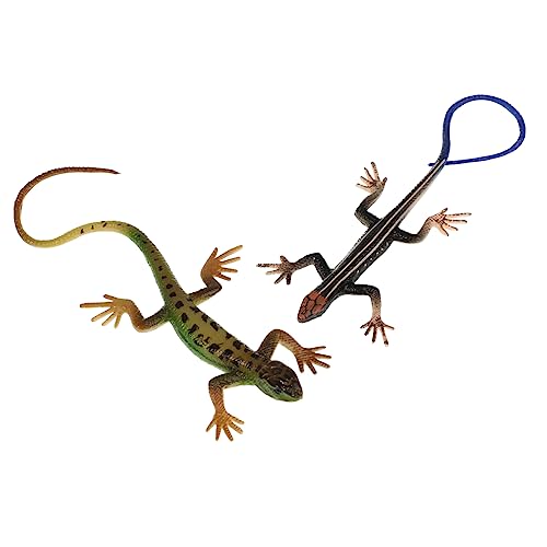 VANZACK 2Stücke Plastik Realistische Skink Modelle Grün Und Blau Lustige Streiche Und Dekoration Für Kinderspielzeug Für Kreative Spiele von VANZACK