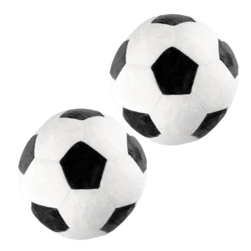 VANZACK 2Stücke Plüsch Fußball Weiche Stoffkissen Sportspielzeug Flauschige Fußball Modelle Für Kuschelball Für Zuhause Und Spielspaß von VANZACK