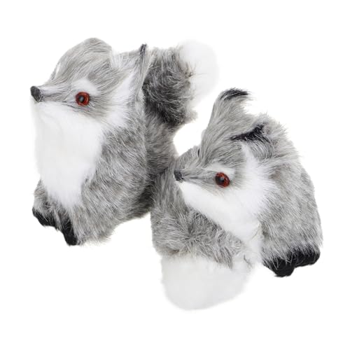 VANZACK 2Stücke Plüsch Stofftiere Niedliche Weihnachtsfuchs Deko Figuren Für Zuhause Und Büro Realistische Simulationstiere von VANZACK