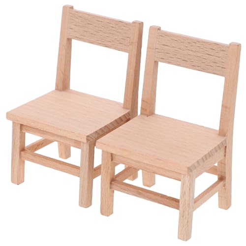 VANZACK 2Stücke Puppenhaus Miniaturstuhl Modelle Holzstühle Für Puppenhaus Dekoration Miniaturmöbel Für Kreative Spielwelten Original Holzfarbe VANZACK 2Stücke Puppenhaus Miniaturstuhl Modelle Holzstühle Für Puppenhaus Dekoration Miniaturmöbel Für Kreative Spielwelten Original Holzfarbe von VANZACK