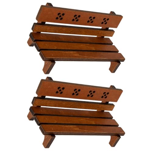 VANZACK 2Stücke Retro Gartenbank Für Puppenhaus Mini Holzmöbel Deko Zubehör Für Szenen Und Garten Dekoration VANZACK 2Stücke Retro Gartenbank Für Puppenhaus Mini Holzmöbel Deko Zubehör Für Szenen Und Garten Dekoration von VANZACK