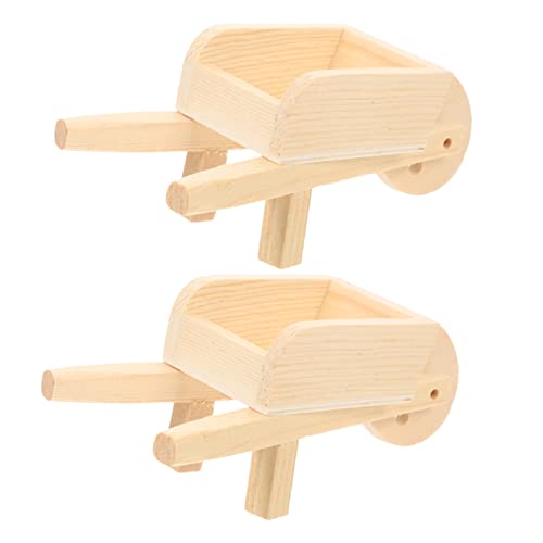 VANZACK 2Stücke Schubkarren Modelle Für Puppenhaus Holz Mini Barrows Zubehör Für Garten Und Dekoration Doll House Cart Barrows Modelle von VANZACK
