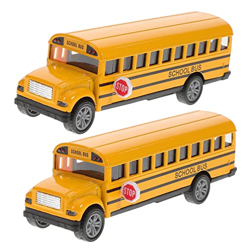 VANZACK 2Stücke Schulbus Für Kleinkinder Metall Fahrzeuge Mit Türen Rückziehmotor Realistische Schulbus Modelle Für Spaß Im Kindergarten von VANZACK
