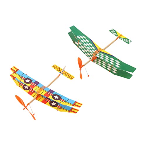 VANZACK 2Stücke Segelflugzeuge Pädagogisches Modell Für Fliegende Gummimotor Flugzeuge Zufälligen Mustern Für Drinnen Und Draußen Für Jungen von VANZACK