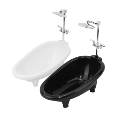 VANZACK 2Stücke Teiliges Set Für Puppenhaus Und Puppenhaus Badezimmer Zubehör Badewanne Für Kreative Spielwelten Puppenhausmöbel von VANZACK