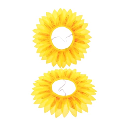 VANZACK Lustige Kopfbedeckung 2 Stück Sonnenblumen-kopfbedeckung Requisiten Jungen- Und Mädchenkostüm Sonnenblumenkostüm von VANZACK