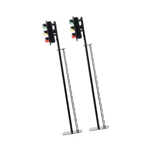 VANZACK 2pcs Miniatur Ampel Model Railroad Accessoire DIY Szene Verkehrssignalmodell Spielzeug Zugsignallichtmodell von VANZACK